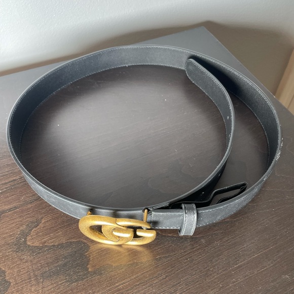 Gucci leather belt with double g buckle main image 7